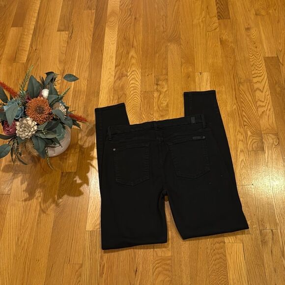 7 For All Mankind Women's Black Skinny High waisted Jeans - 31 - Great Condition - Picture 1 of 9